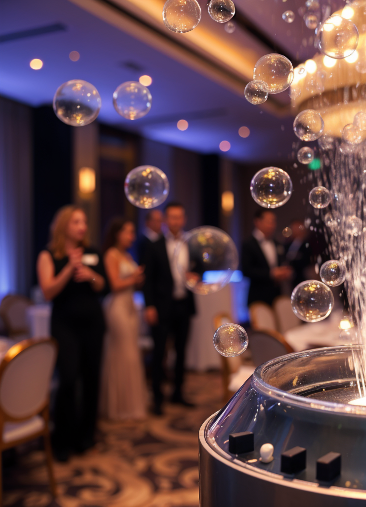 Close-up of a bubble machine in action at a corporate event | Bubble Machine Rental in Dubai, UAE by Upshot SFX