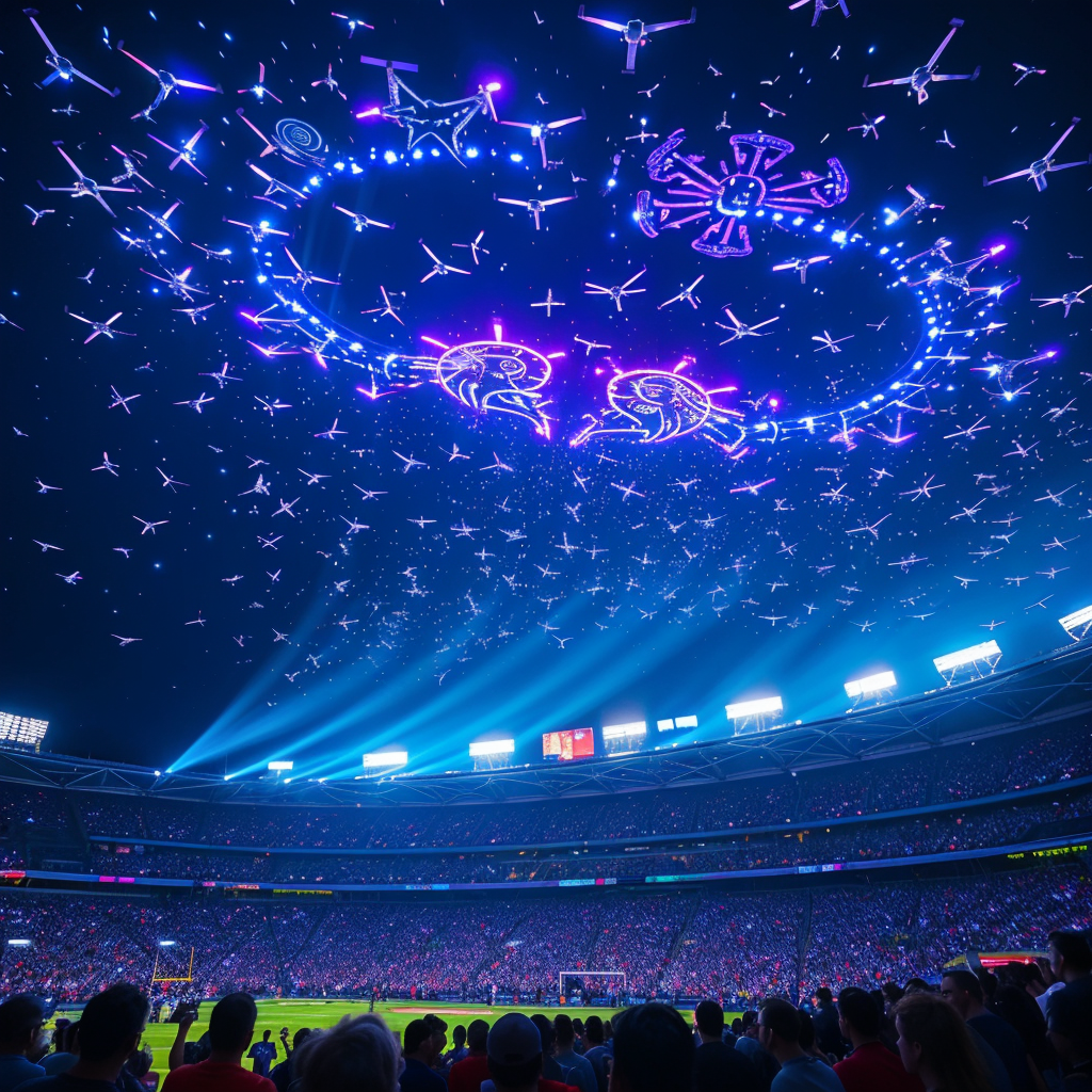 Drone Light Show at Stadium | Special effects for sports events in Dubai, UAE | U[shot SFX